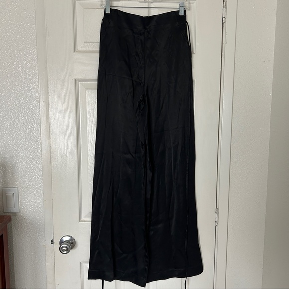 Zara satin effect high waisted pants with waist ties - Picture 3 of 5